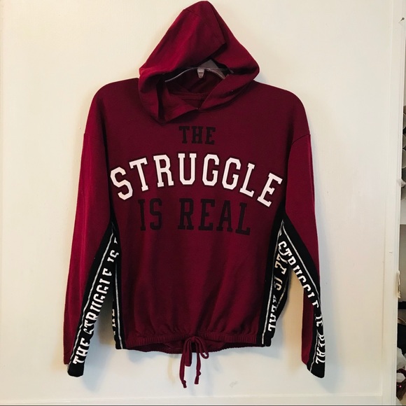 Wound Up Tops - Women’s Burgandy Hoodie Sweat Shirt XS